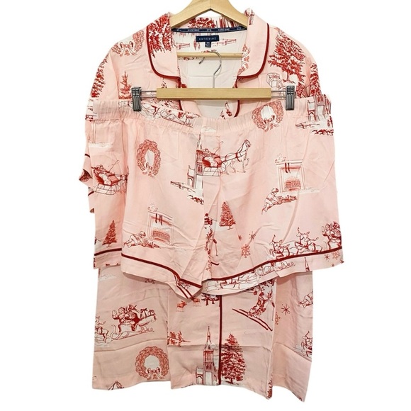 Katie Kime New Holiday Toile Pajama Short Set PJ’s Vintage Retro Size 3XL / 2XL - Picture 6 of 16